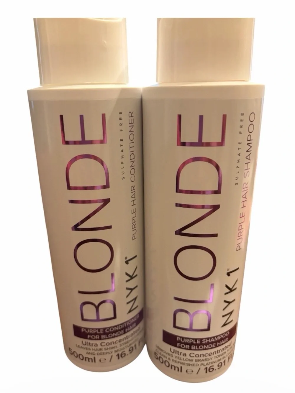 NYK1 Blonde Sulphate Free Purple Toning Shampoo and Conditioner Set NIB